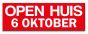 Ultra removable sticker OPEN HUIS met datum