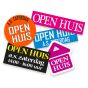 Sticker ultra removable OPEN HUIS (eigen ontwerp)