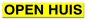 Sticker ultra removable OPEN HUIS (geel)