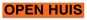 Sticker ultra removable OPEN HUIS (oranje)
