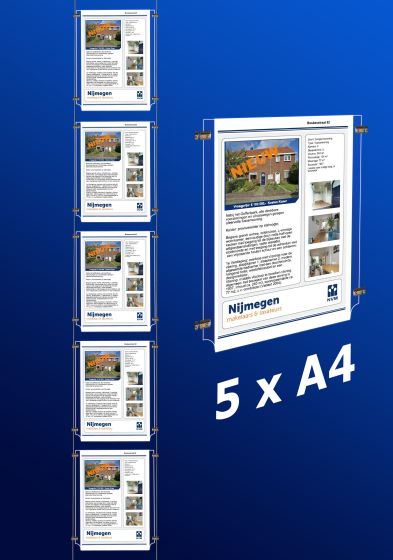 raampresentatie - raamdisplay 5 x a4