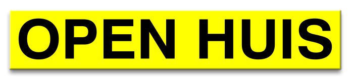 Sticker ultra removable OPEN HUIS (geel)