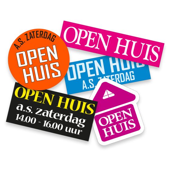 Sticker ultra removable OPEN HUIS (eigen ontwerp)
